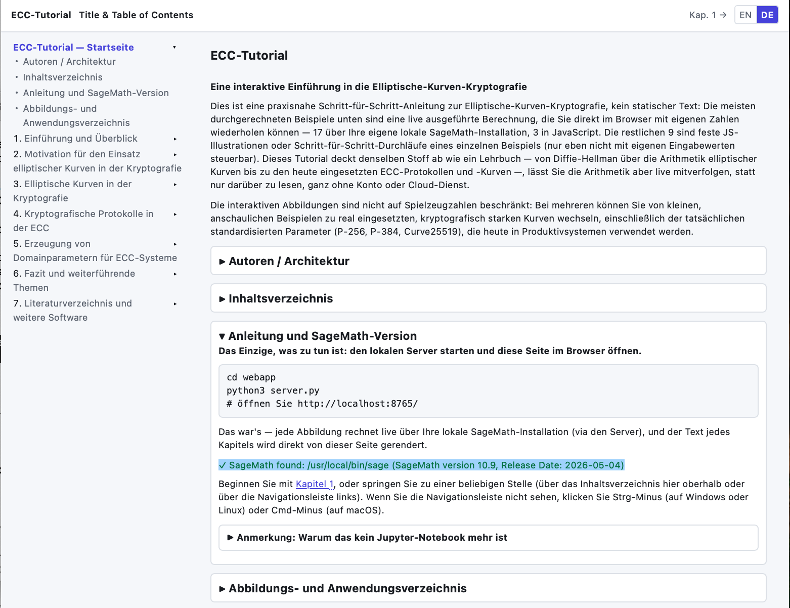 ECC-Tutorial Startseite